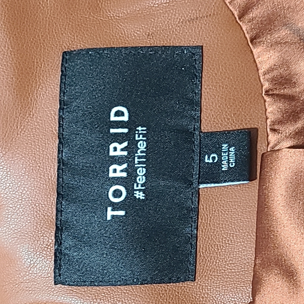 Torrid Moto Faux Leather Asymmetrical Moto Jacket - Brown - Picture 9 of 15